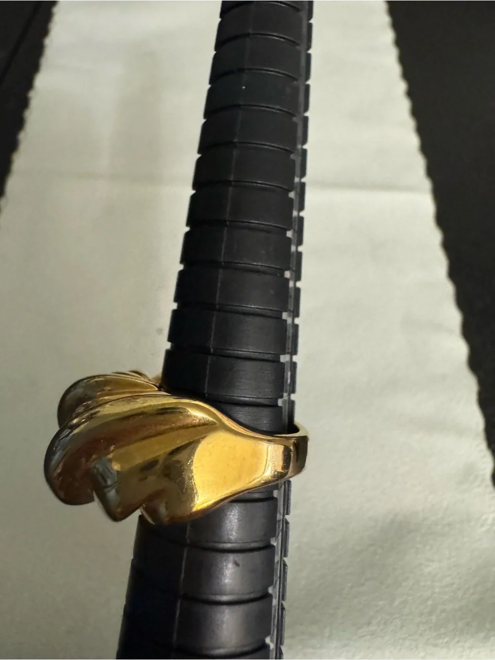 Gold Tone Stainless Steel Twisted Dome Women's Ring 6.5